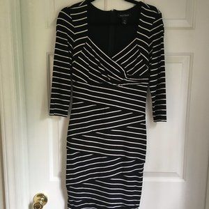 White House Black Market Black and White Dress